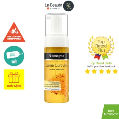 Neutrogena Calme Curcuma Mousse 150ml - Sữa rửa mặt tạo bọt tinh nghệ, chỉ 230k