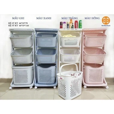 NEW Kệ đựng đồ đa năng 4 tầng bánh xe Việt Nhật - Tiết kiệm không gian, chỉ 169.999₫