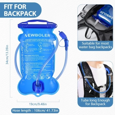 Newboler Túi Bàng Quang Nước Gập 1-3L Cho Xe Đạp, Leo Núi, Chạy Đường Dài Thể Thao Ngoài Trời 5 Newboler Túi Bàng Quang Nước Gập 1-3L Cho Xe Đạp, Leo Núi, Chạy Đường Dài Thể Thao Ngoài Trời 5