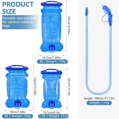 Newboler Túi Bàng Quang Nước Gập 1-3L Cho Xe Đạp, Leo Núi, Chạy Đường Dài Thể Thao Ngoài Trời