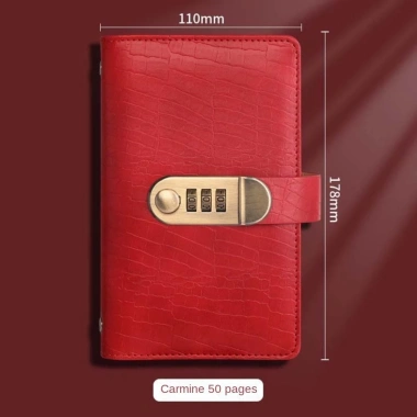 NEWEARTH Giới Hạn Ví Tiết Kiệm Da PU giả cá sấu A6 50 tờ - Khóa an toàn, phù hợp gia đình và lập kế hoạch