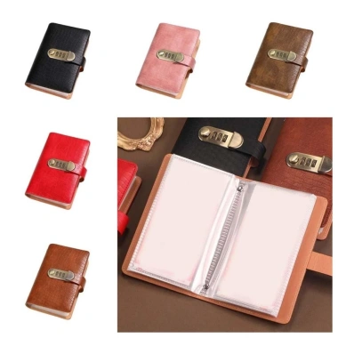 NEWEARTH Giới Hạn Ví Tiết Kiệm Da PU giả cá sấu A6 50 tờ - Khóa an toàn, phù hợp gia đình và lập kế hoạch