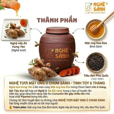 Nghệ tươi mật ong ủ chum sành 500ml - giàu Curcumin xương khớp giảm giá 195k 2