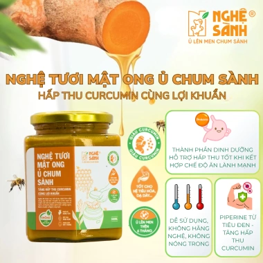 Nghệ tươi mật ong ủ chum sành 500ml - giàu Curcumin xương khớp giảm giá 195k 8