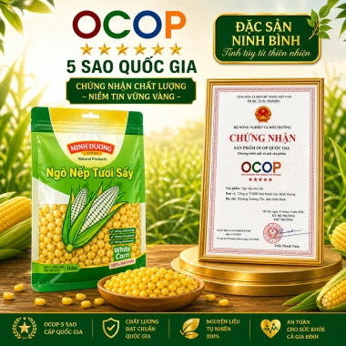 Ngô nếp tươi sấy Cogy Minh Dương Food – Giá 25.000₫, giòn ngon, giàu dinh dưỡng, 400g‑100g 3