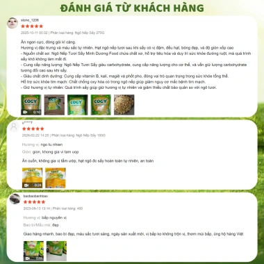 Ngô nếp tươi sấy Cogy Minh Dương Food – Giá 25.000₫, giòn ngon, giàu dinh dưỡng, 400g‑100g 9