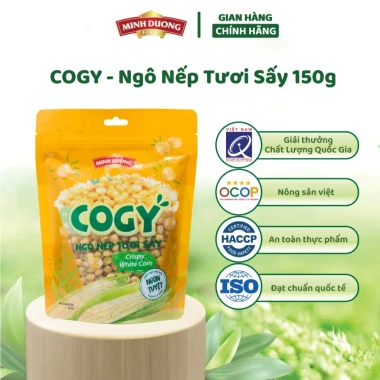 Ngô nếp tươi sấy Cogy Minh Dương Food – Giá 25.000₫, giòn ngon, giàu dinh dưỡng, 400g‑100g 10