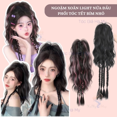Ngoặm Nửa Đầu Xoăn Hiipie Bím Tóc Tết Gây Light Cá Tính Giá 20.000₫