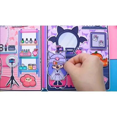 Ngôi nhà bé Kuromi và Melody Quiet Book - Đồ chơi giấy thủ công búp bê, giá 60.000₫ 2