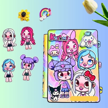 Ngôi nhà búp bê giấy 4 cô bé Melody Kuromi Cinamoroll Kitty – Đồ chơi mới, giá 150k VND 2