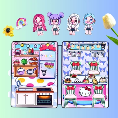 Ngôi nhà búp bê giấy 4 cô bé Melody Kuromi Cinamoroll Kitty – Đồ chơi mới, giá 150k VND 3
