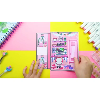 Ngôi nhà của bé The Bride House Quiet Book - Đồ chơi bé gái squishy giấy tự làm, cô tiên xanh, giá ưu đãi 70.000đ 2