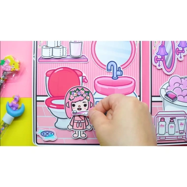 Ngôi nhà của bé The Bride House Quiet Book - Đồ chơi bé gái squishy giấy tự làm, cô tiên xanh, giá ưu đãi 70.000đ 5