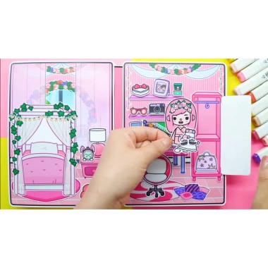Ngôi nhà của bé The Bride House Quiet Book - Đồ chơi bé gái squishy giấy tự làm, cô tiên xanh, giá ưu đãi 70.000đ 6