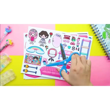 Ngôi nhà của bé The Bride House Quiet Book - Đồ chơi bé gái squishy giấy tự làm, cô tiên xanh, giá ưu đãi 70.000đ 9