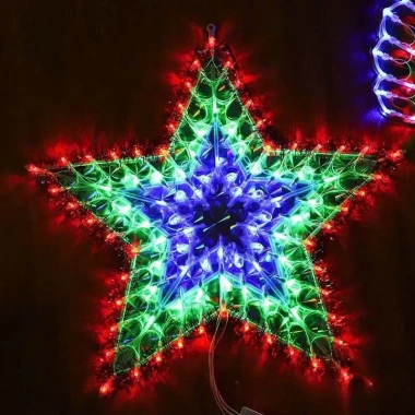 Ngôi sao LED 8 cánh 120 hạt đổi màu - Đèn trang trí 85k cho Noel & sân khấu
