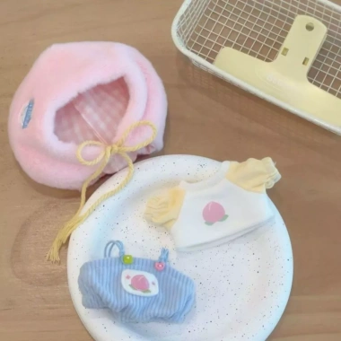 Ngôi sao mùa thu 10cm Búp bê cotton siêu dễ thương bộ quần áo trái cây nguyên bản 3
