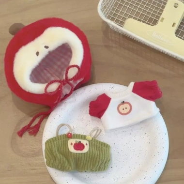 Ngôi sao mùa thu 10cm Búp bê cotton siêu dễ thương bộ quần áo trái cây nguyên bản 4