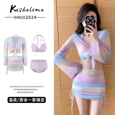 NGOMINH bộ đồ bơi bikini 4 chi tiết mùa hè sexy gợi cảm màu tím pastel - Giá 169.000đ