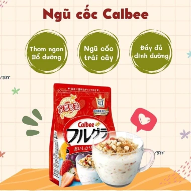 Ngũ cốc Calbee ăn kiêng giảm cân, tăng cân mix sữa chua hoa quả - nội địa Nhật, giá 145.000đ 2