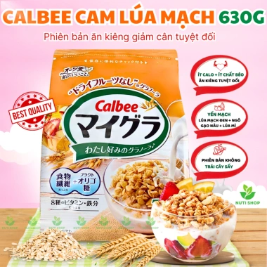 Ngũ cốc Calbee Nhật Bản ăn kiêng màu cam – Yến mạch, gạo lứt, lúa mì 630g – 165k