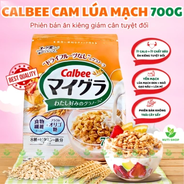 Ngũ cốc Calbee Nhật Bản ăn kiêng màu cam – Yến mạch, gạo lứt, lúa mì 630g – 165k