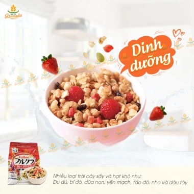 Ngũ cốc Calbee Nhật Bản – Mix trái cây sấy chua ngọt, ít calo, hạt ngon, đủ vị 127.500₫