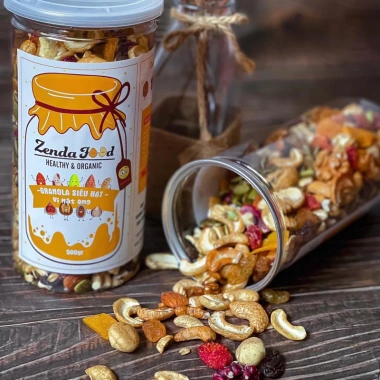 Ngũ cốc dinh dưỡng 5% yến mạch ZENDAFOOD - Granola siêu hạt 500g, giàu chất xơ, giảm cân, giá ưu đãi 159.400 VND