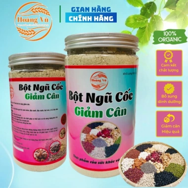 Ngũ cốc giảm cân Hoàng Vũ 10 loại hạt cao cấp - Bột dinh dưỡng 500gr cho người ăn kiêng, giá ưu đãi 36k