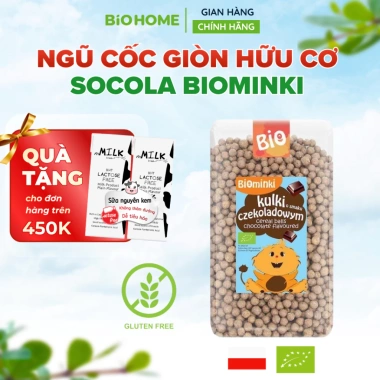 Ngũ cốc giòn socola hữu cơ Biominki 300g – Ăn sáng nhanh, giàu dinh dưỡng, nhập khẩu Ba Lan, EU Organic, giá 165k