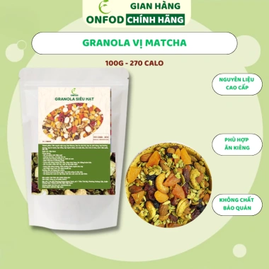Ngũ cốc granola ONFOD vị matcha giảm cân, ăn kiêng, bà bầu, tiểu đường 250g-500g - 169k