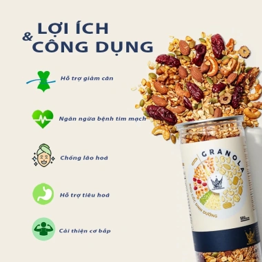Ngũ Cốc Granola Tiêu Chuẩn 25% Yến Mạch - Ăn Kiêng Dinh Dưỡng, Giá 69.000 VND