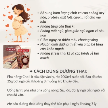 Ngũ cốc Navan chính hãng - Dinh dưỡng bà bầu, lợi sữa, giảm giá 215.000đ 5 Ngũ cốc Navan chính hãng - Dinh dưỡng bà bầu, lợi sữa, giảm giá 215.000đ 5