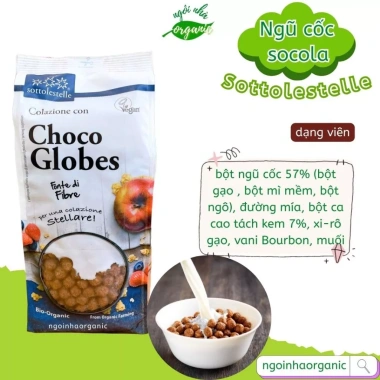 Ngũ cốc socola hữu cơ Sottolestelle - bắp socola dạng viên và mảnh, dinh dưỡng cho bữa sáng, giảm giá 199.000₫ 3