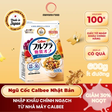 Ngũ Cốc Trái Cây Calbee Nhật Bản 400g - Ít Đường, Ăn Sáng Healthy, Giá 135.000₫