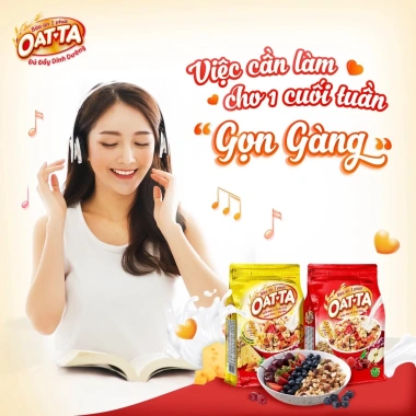 Ngũ Cốc Yến Mạch Trái Cây OATTA 600g Nguyên Cám – Thơm Ngon, Phù Hợp Ăn Kiêng – 156k