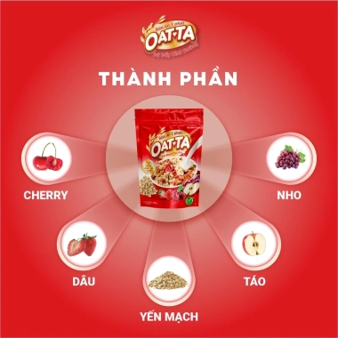Ngũ Cốc Yến Mạch Trái Cây OATTA Nguyên Cám 300g – Thơm Ngon Ăn Kiêng, Giá 85.000đ