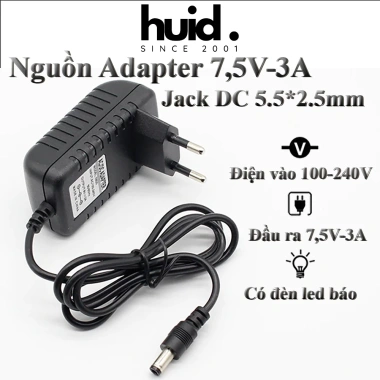 Nguồn Adapter 7.5V đa dòng 1A-3A, công suất ổn định, giá chỉ 60.000 VND