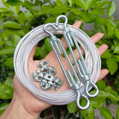 Nguyên bộ dây phơi quần áo 3mm 4mm bọc nhựa kèm tăng đơ và ốc siết Giá chỉ 39.000₫