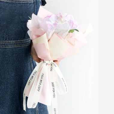 Nguyên cuộn ruy băng trắng in chữ, bản rộng 2cm - Gói hoa, gói quà 12.000 VND 3