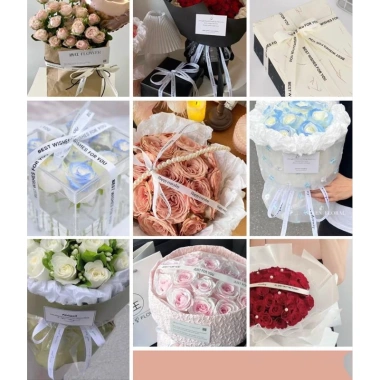 Nguyên cuộn ruy băng trắng in chữ, bản rộng 2cm - Gói hoa, gói quà 12.000 VND 7