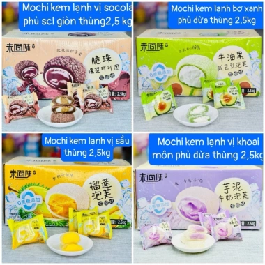 Nguyên thùng 2.5kg Mochi Kem lạnh mix vị siêu ngon - Giá chỉ 55.000đ, giảm mạnh