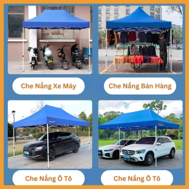 Nhà Bạt Di Động Gấp Gọn 10 Màu, Khung Thép Sơn Tĩnh Điện, Che Mưa Nắng, Kích Thước 2x2, 3x3, 3x6 Giá Ưu Đãi 870k