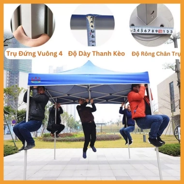 Nhà Bạt Di Động Gấp Gọn 10 Màu, Khung Thép Sơn Tĩnh Điện, Che Mưa Nắng, Kích Thước 2x2, 3x3, 3x6 Giá Ưu Đãi 870k
