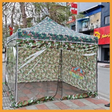 Nhà Bạt Di Động Gấp Gọn 3x3m Rằn Ri Dã Chiến Quây 4 Mặt Khóa Kéo - Chỉ 4,1 Triệu