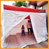 Nhà Bạt Gấp Gọn 3x3m Màu Đỏ Quây 4 Mặt, Cửa Kéo Khoá Ra Vào Thiết Kế Đặc Biệt 2