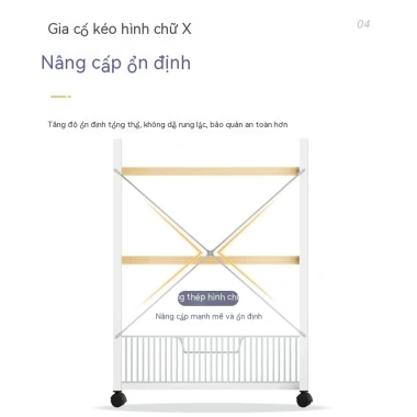 Nhà bếp đa năng tầng rau di động, kèm rack lò vi sóng - Giá ưu đãi 645.139₫