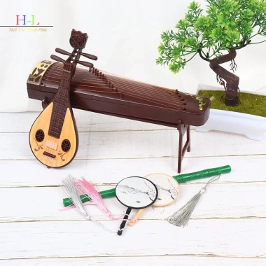 Nhà Búp Bê Thu Nhỏ Màn Hình Gấp Sáo Lute Guzheng Quạt Cảnh Đời Trang Trí - Chỉ 37.180₫