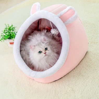 Nhà cho mèo và chó - Giường Mèo Êm Ái có vòng tai, cục bông tròn, đồ chơi - Giá 118.800 VND 6