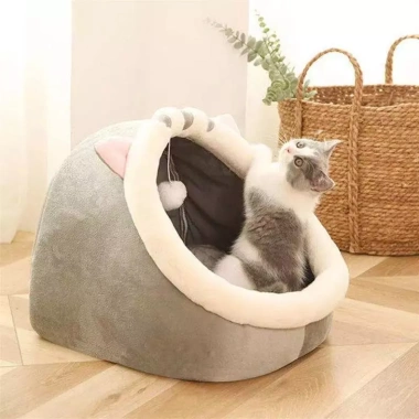 Nhà cho mèo và chó - Giường Mèo Êm Ái có vòng tai, cục bông tròn, đồ chơi - Giá 118.800 VND 7